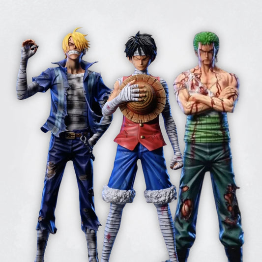 Figurines Luffy / Zoro / Sanji après combat