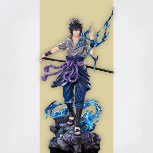 Sasuke figurine on a rock